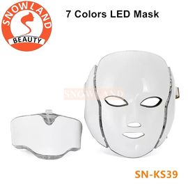 SNOWLAND Face Beauty Machine Led Light Therapy Face Mask 7 Colors Skin Rejuvenation LED Light