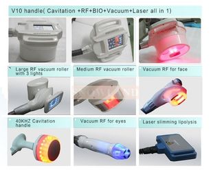 Vacuum Cavitation System V10 + Cryo + Cavitation + Vacuum + RF + BIO + cooling pads body weight loss machine